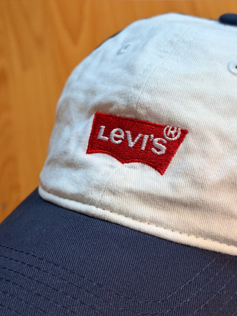 Levi's Youth White Cap with Red Logo Patch